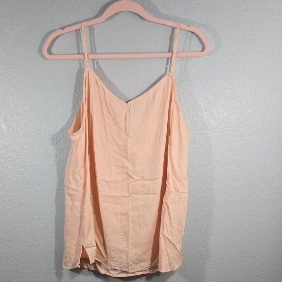 Silky Soft Women's Plus 18/20W Lace Trimmed Cami Peach Camisole V-Neck Top 2XL - Picture 7 of 10